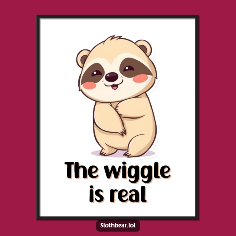 Funny Wiggling Sloth Bear Digital Art for Instant Grooves