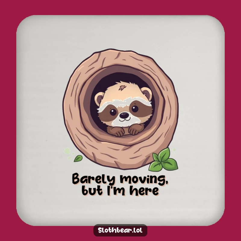 Funny Sloth Bear Cub Coaster: Cute Peek Protection, Perfect Funny Drink Accessory Gift