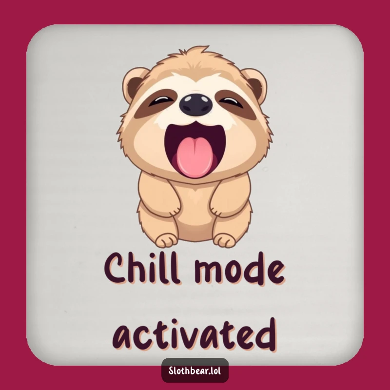 Funny Sloth Bear Yawn Drink Coaster: Protect Surfaces with Humor, Ideal Funny Gift!