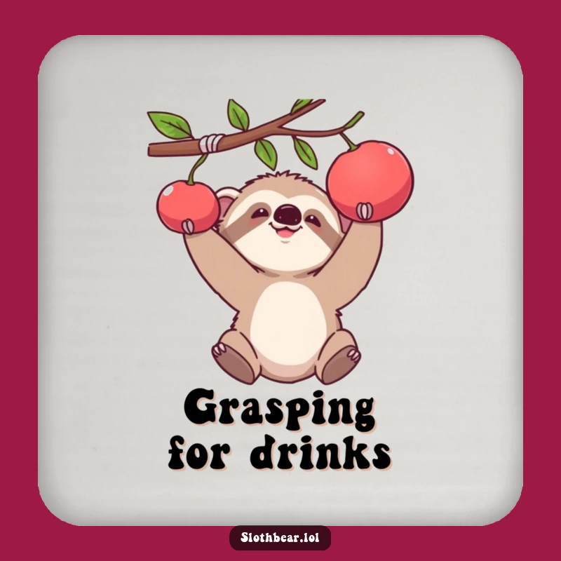 Funny Baby Sloth Bear Coaster: Protect Surfaces with Adorable, Humorous Animal Art