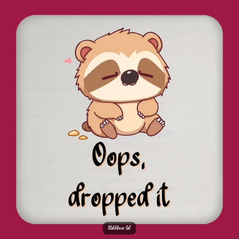 Funny Dazed Sloth Bear Coaster Set a Hilarious Home Decor Gift