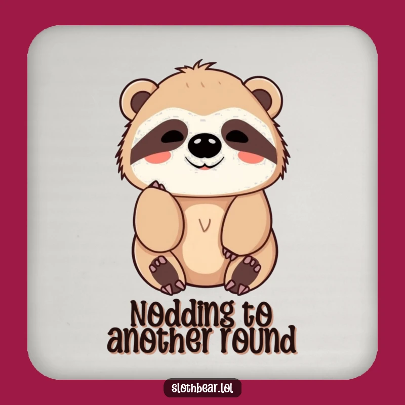Funny Sloth Bear Coaster: Protect Surfaces With a Friendly Nod!