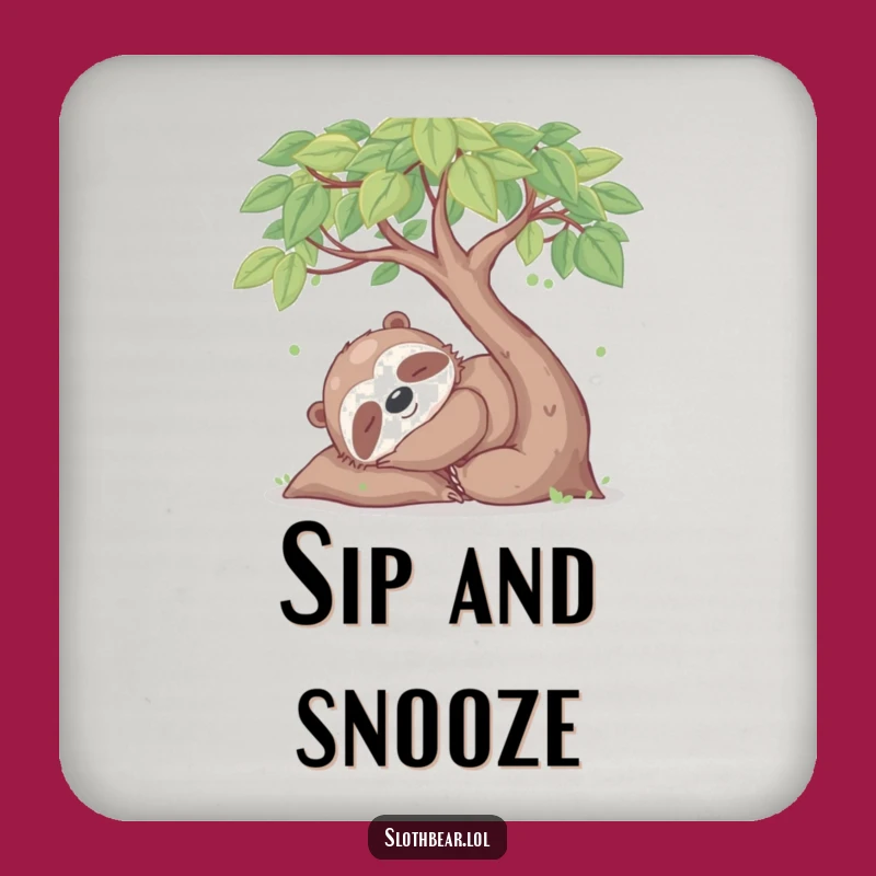 Funny Sloth Bear Nap Coasters: Protect Surfaces with Calm, Perfect Set
