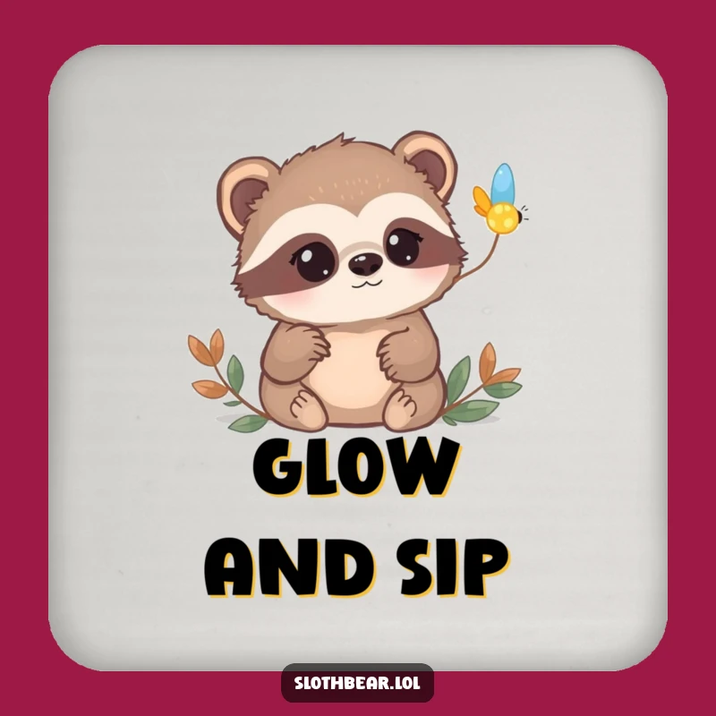 Funny Sloth Bear Drink Coaster: Guard with Curiosity, Perfect Funny Gift