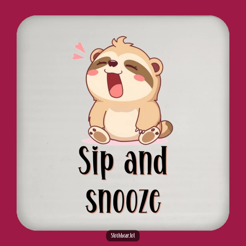 Funny Relaxed Sloth Bear Coaster Set: Protect Surfaces with Chill Gift
