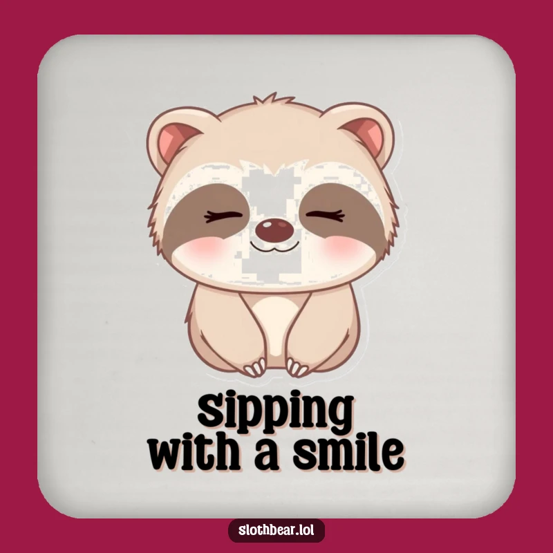 Funny Sleepy Sloth Bear Coaster Set: Protect Surfaces with Gentle Sweetness