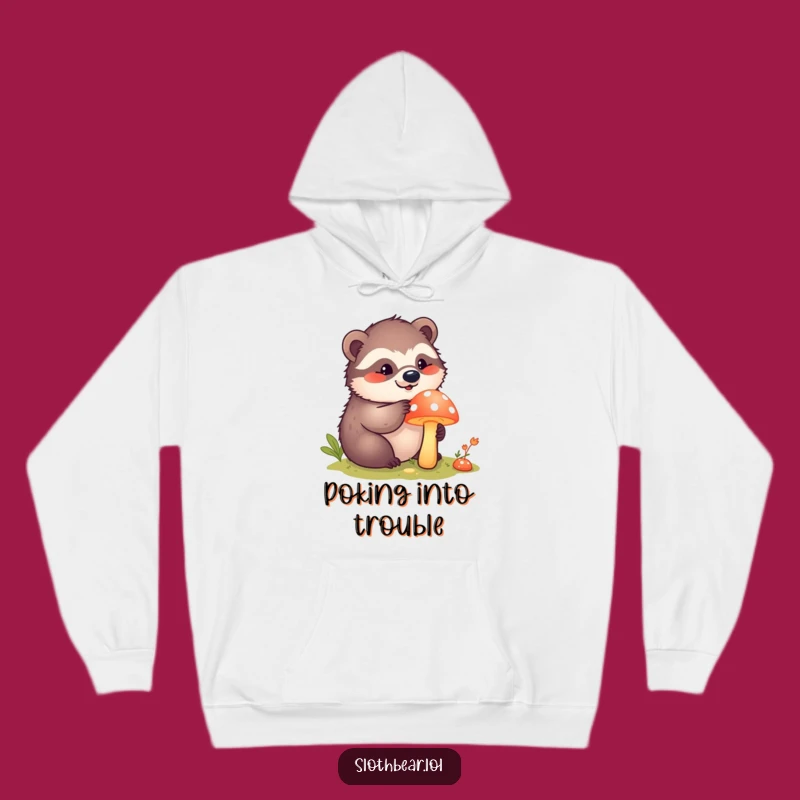 Cozy Funny Kawaii Sloth Bear Mushroom Hoodie - Warm & Intriguing Gift