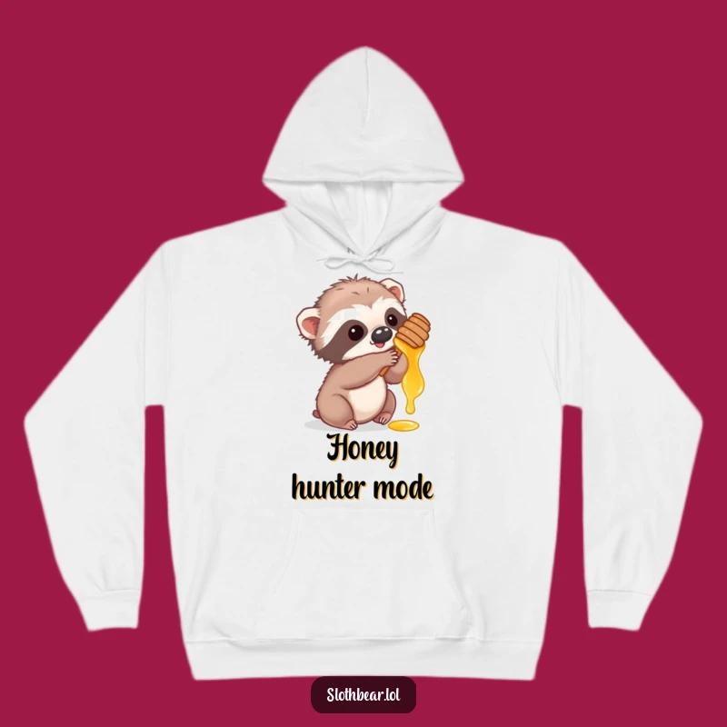 Cozy Funny Sloth Bear Cub Honey Hoodie: Embrace Comfort and Cuteness
