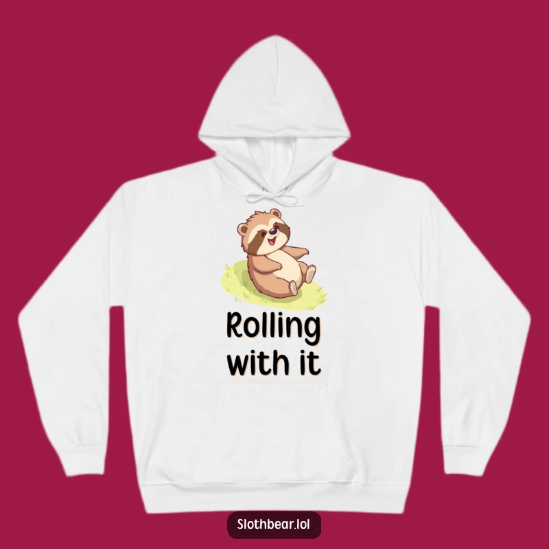 Cozy Funny Sloth Bear Roll Hoodie: Warm & Playful Apparel, Best Funny Gift!