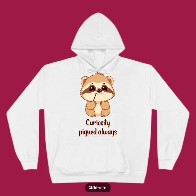 Funny Sloth Bear Hoodie: Curious Sniffing Character, Cozy Gift for Investigators