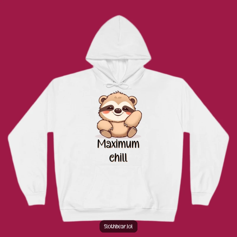 Funny Lazy Sloth Bear Grin Hoodie - Cozy Relaxation Wear