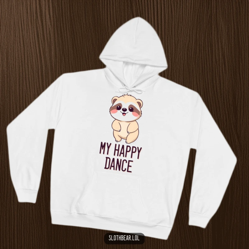Funny Kawaii Sloth Bear Hoodie featuring a cute bear peacefully swaying, offering cozy comfort and a fantastic funny gift.