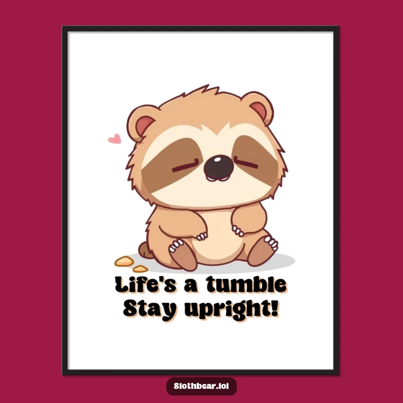 Free Printable Wall Art: Dazed Sloth Bear Funny Downloadable Art for Whimsical Decor