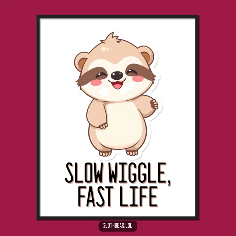 Funny Sloth Bear Art: Free Printable Wiggle Decor, Humorous Download