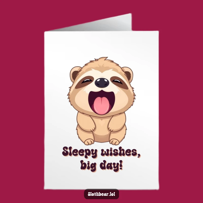 Free Printable Funny Birthday Card: Sloth Bear Yawn is the Ultimate Chill Gift