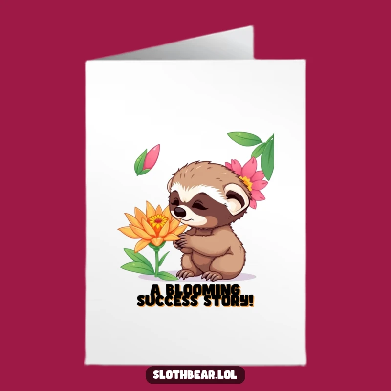 Free Printable Congrats Card: Cub's Blooming Success - Funny Downloadable Gift