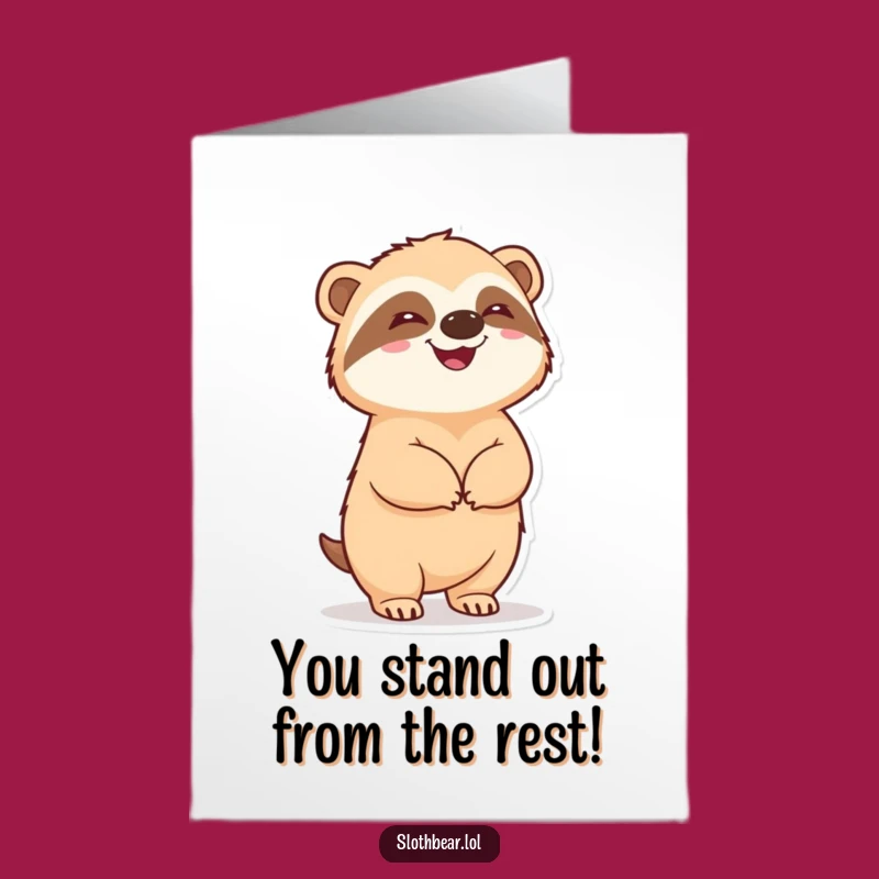 Free Printable Congrats Card: Delighted Sloth Bear, A Joyful Downloadable Gift for Any Occasion