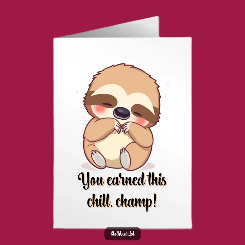 Free Printable Congratulations Card: Happy Sloth Bear, Funny Downloadable for Any Achievement