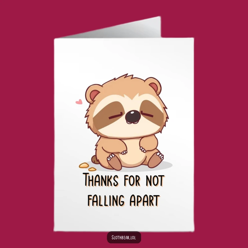 Free Printable Thank You Card: Dazed Sloth Bear Funny Downloadable Gift for Gratitude