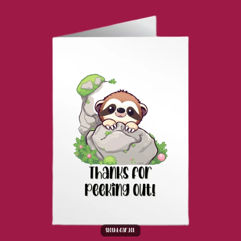 Free Printable Thank You Card: Sloth Bear Thanks - Humorous Gift