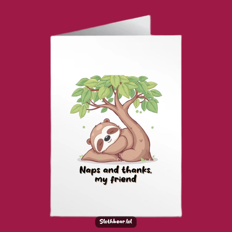 Free Printable Thank You Card: Sloth Bear's Peaceful Thanks Downloadable Gift