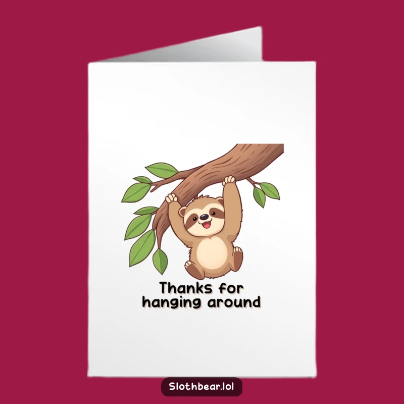 Free Printable Thank You Card: Kawaii Sloth Bear Gratitude - Funny Downloadable Gift