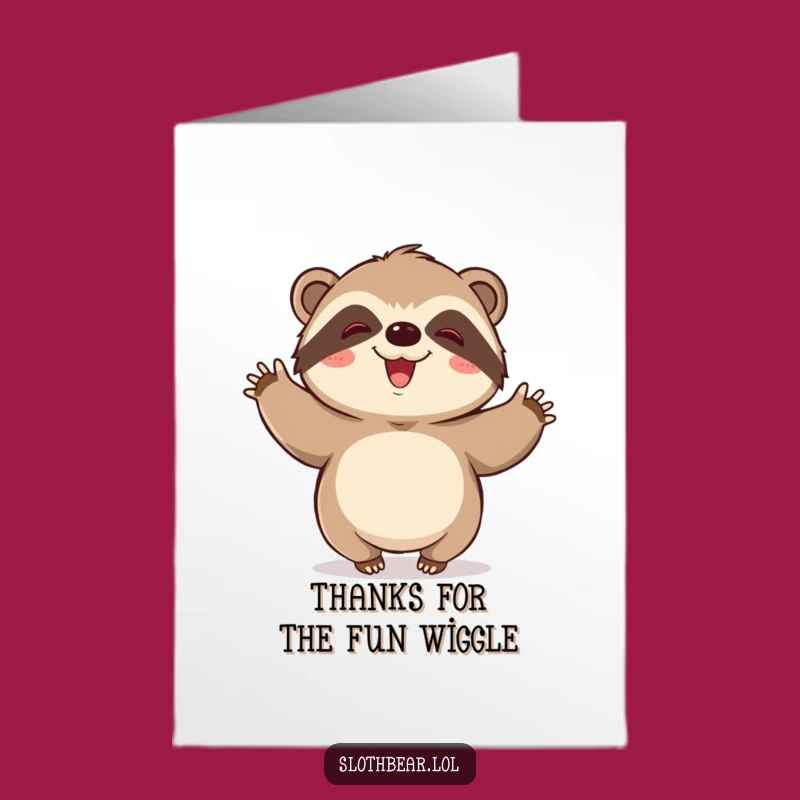 Adorable Free Printable Thank You Card: Wiggling Sloth Bear - DIY Gift!