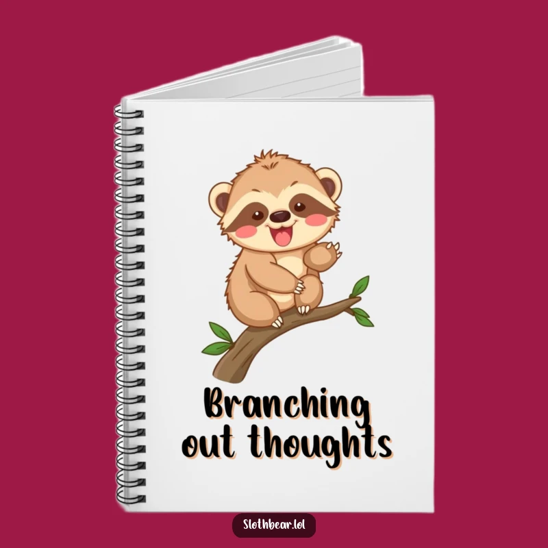 Funny Sloth Bear Cub Climbing Notebook - Journal for Young Adventurers