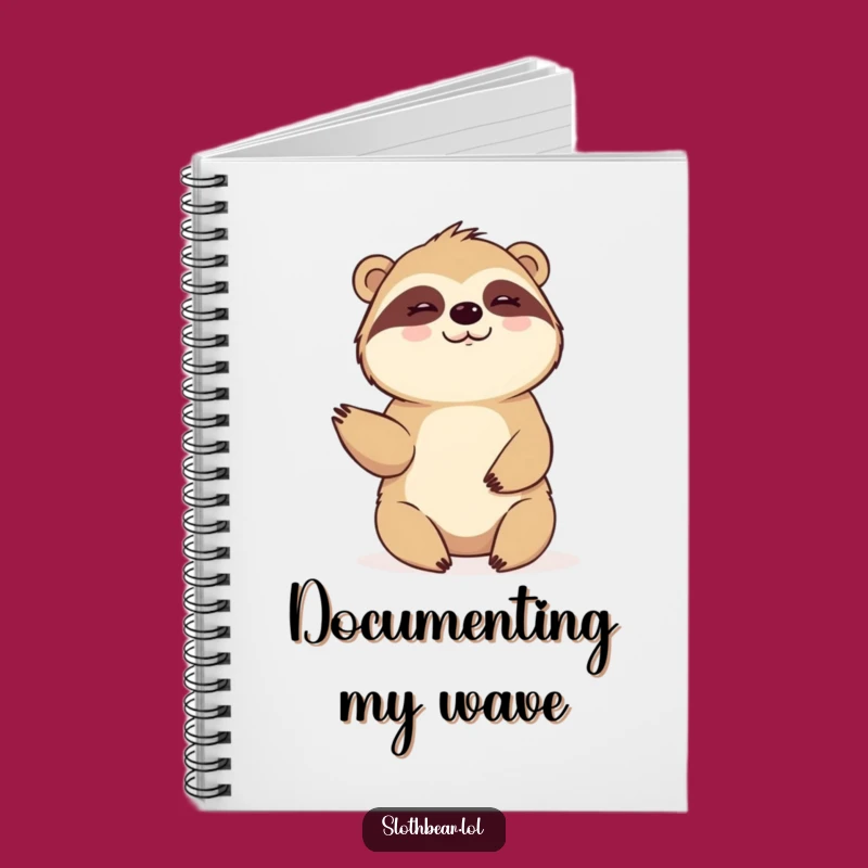 Friendly Sloth Bear Notebook: Funny Wave Journal, Perfect for Notes Gift