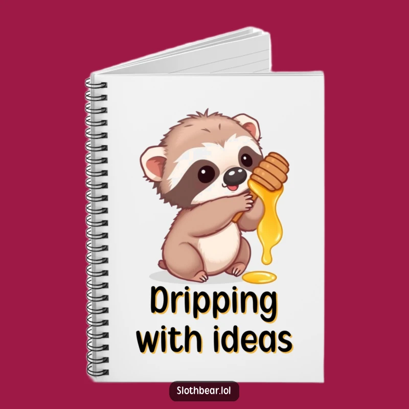 Funny Sloth Bear Cub Honey Notebook: Jot Down Sweet Ideas