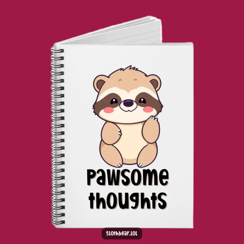 Funny Kawaii Sloth Bear Notebook: Jot Down Ideas with a Paw Tap