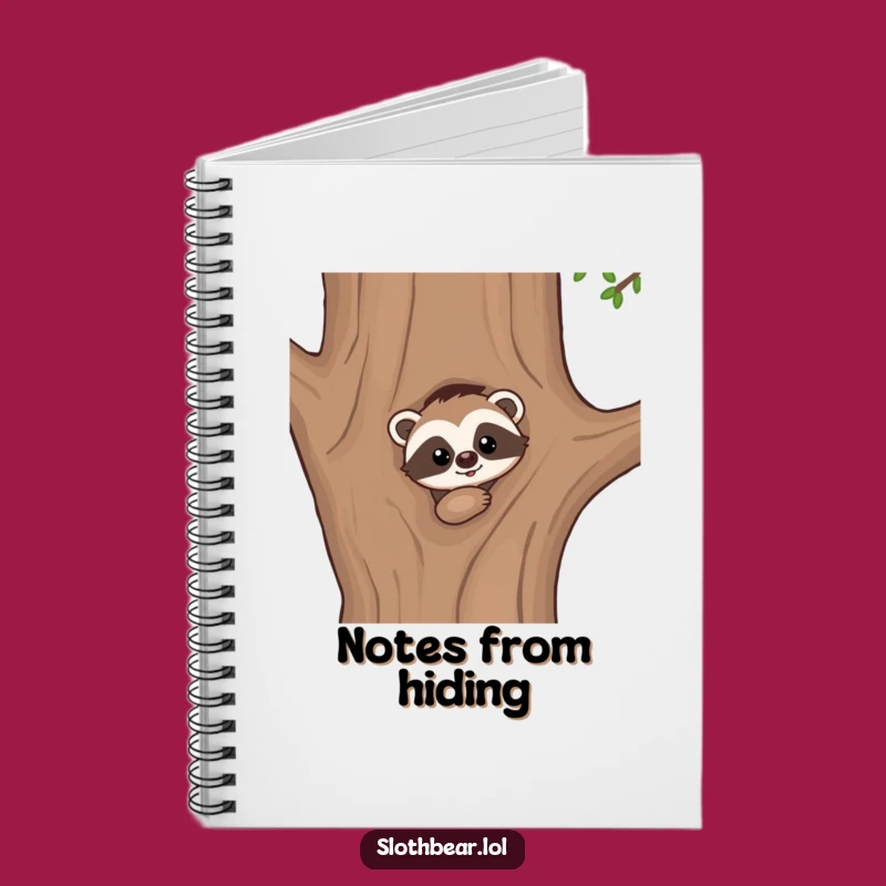 Funny Kawaii Sloth Bear Peek Notebook: Jot Down Curious Thoughts