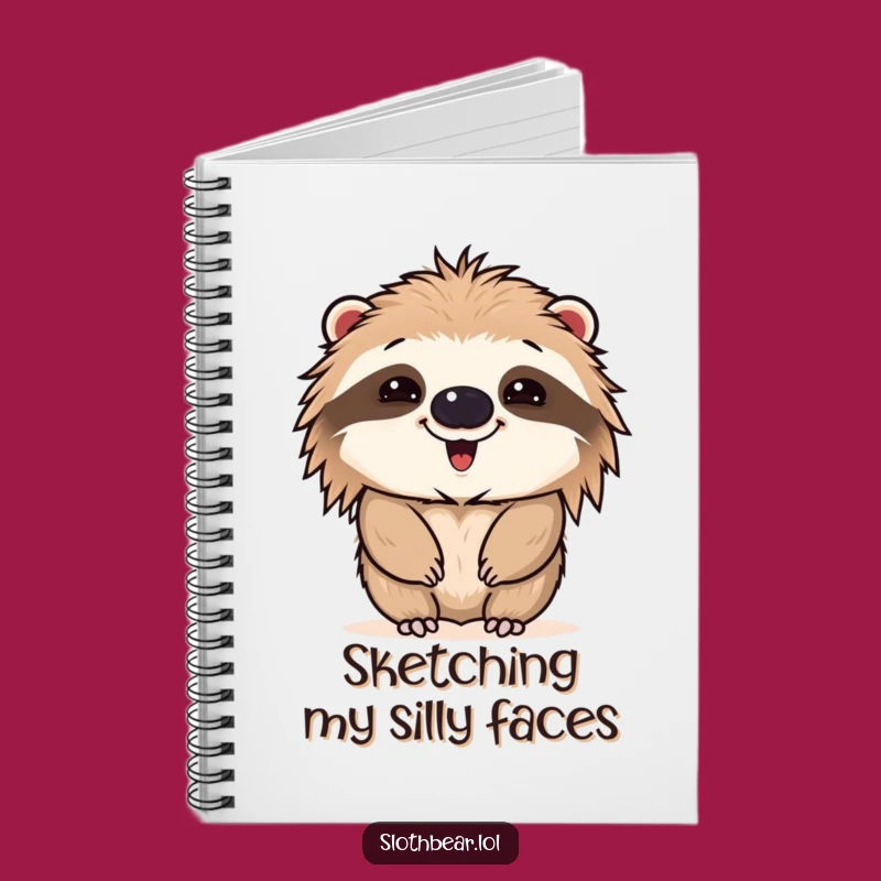 Funny Sloth Bear Face Notebook - Jot Down Ideas with Expressive Fun