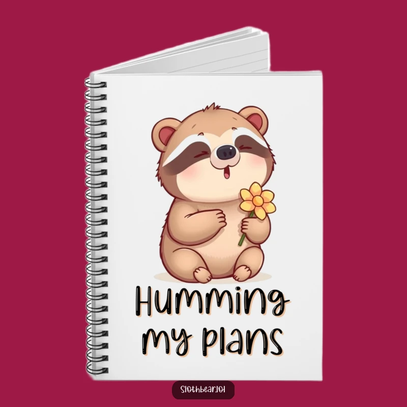 Funny Sloth Bear Notebook: Jot Down Melodies with Floral Inspiration