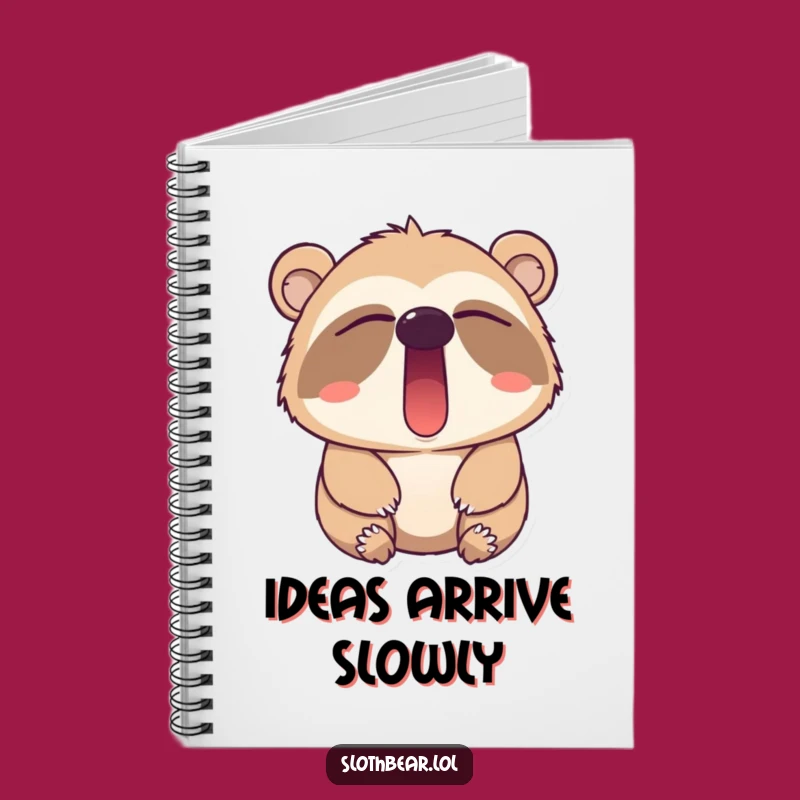 Funny Sloth Bear Yawn Notebook - Lined Journal for Sleepy Thoughts