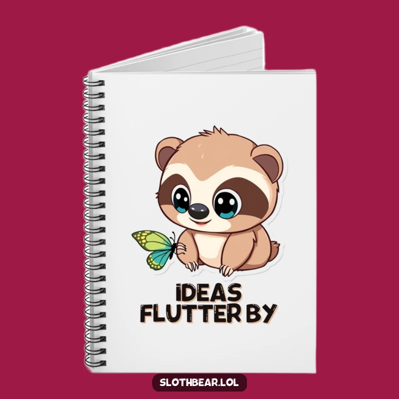 Inspiring Sloth Bear Notebook: Funny Butterfly Thoughts, Perfect for Journaling Gift