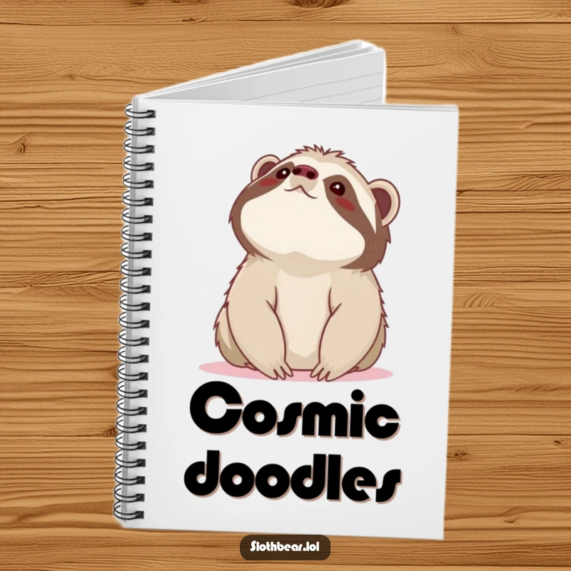 Funny sloth bear notebook with a bear looking up at the sky, inspiring thoughts and adding a touch of whimsical humor.