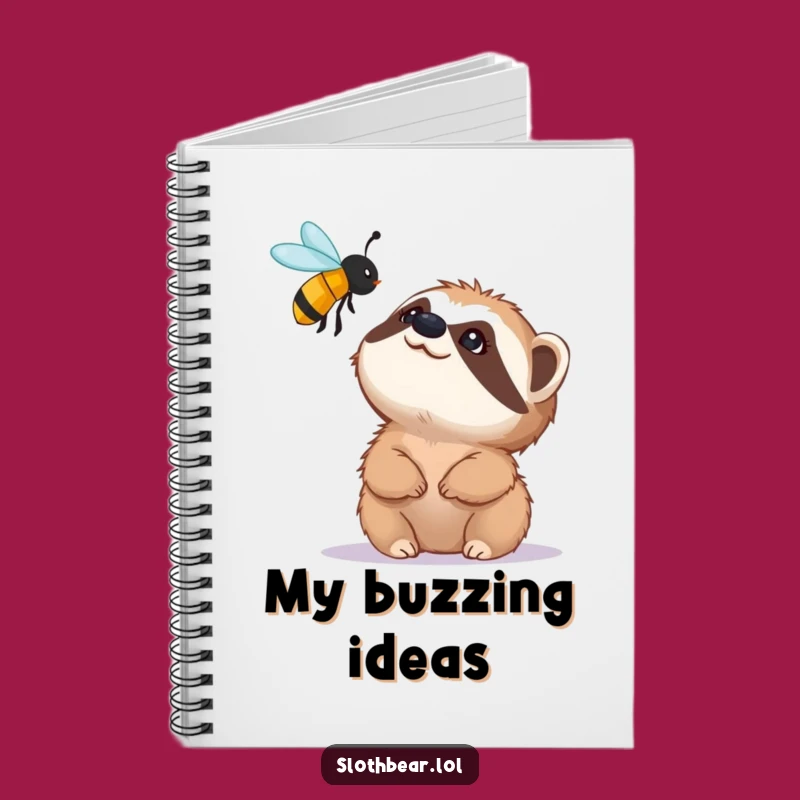Funny Sloth Bear & Bee Notebook: Jot Down Ideas with Humor, Perfect Gift