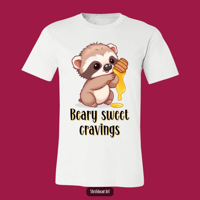 Funny Sloth Bear Cub Honey T-Shirt: Wear Your Love for Cute Animals