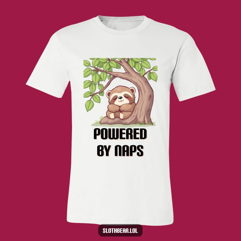 Funny Sloth Bear Nap T-Shirt: Sleepy Bear Under Tree, a Cozy and Funny Gift