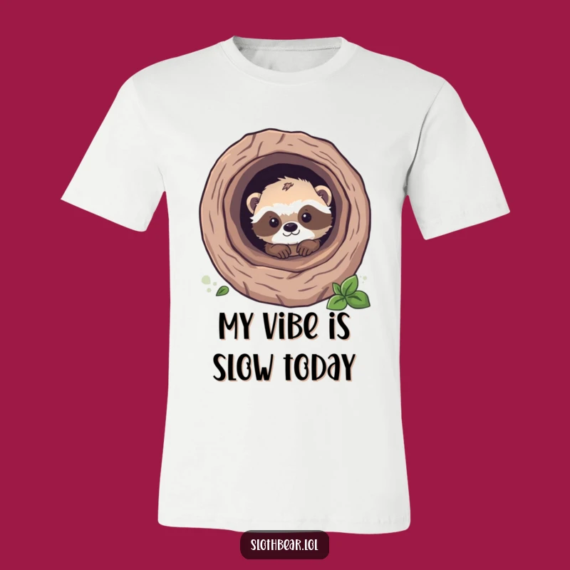Funny Sloth Bear Cub T-Shirt: Cute Wildlife Peek Design, Ideal Funny Animal Lover Gift