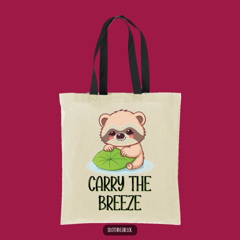 Funny Sloth Bear Tote Bag: Leaf Chase, Perfect Everyday Funny Gift!
