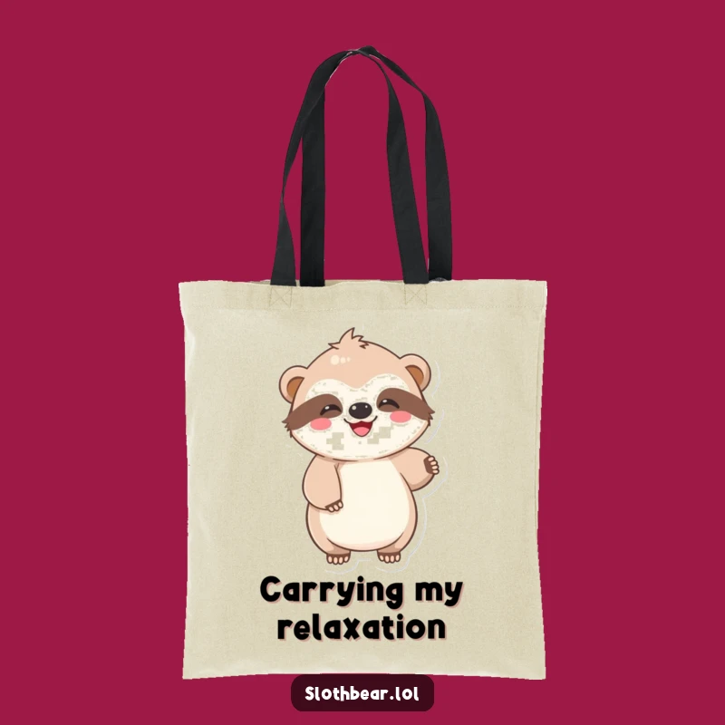 Funny Sloth Bear Tote Bag: Carry Your Day With a Lazy Wiggle!