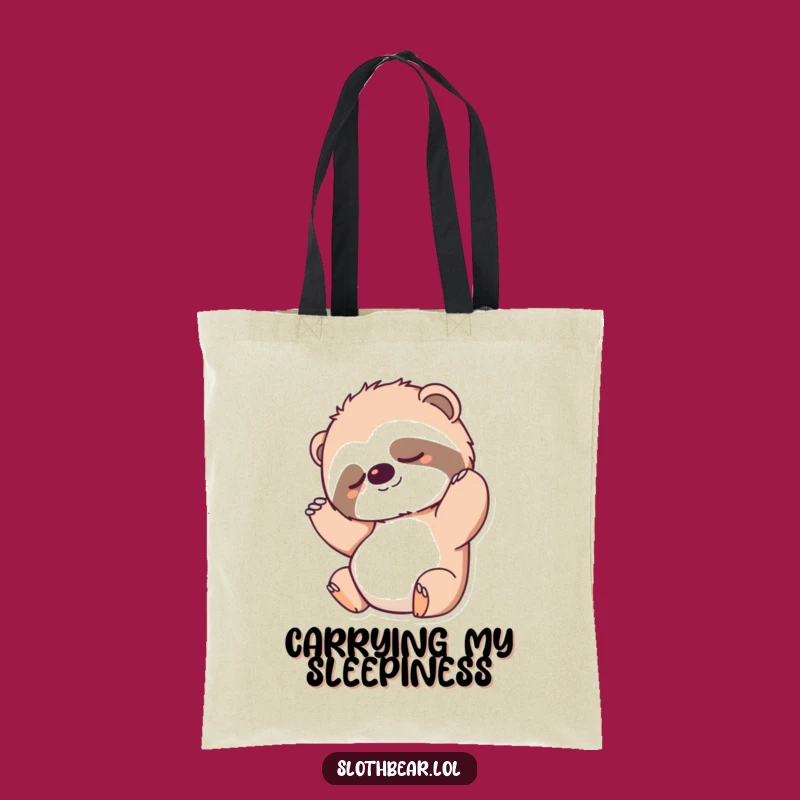 Funny Stretching Sloth Bear Tote Bag: Carry Your Relaxation in Style