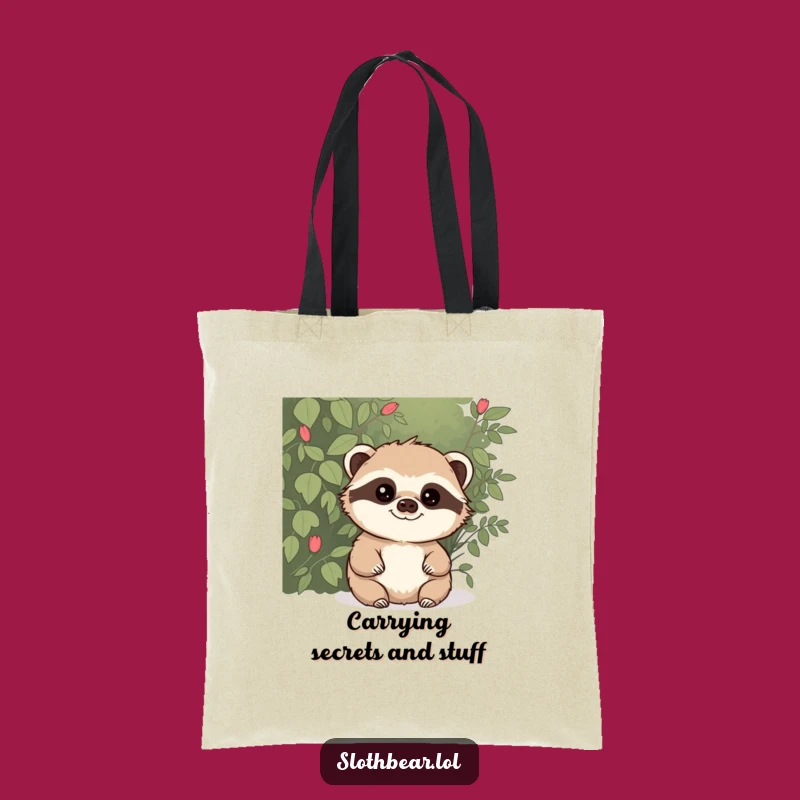 Funny Mischievous Sloth Bear Tote Bag - Carry Your Secrets with Humorous Style