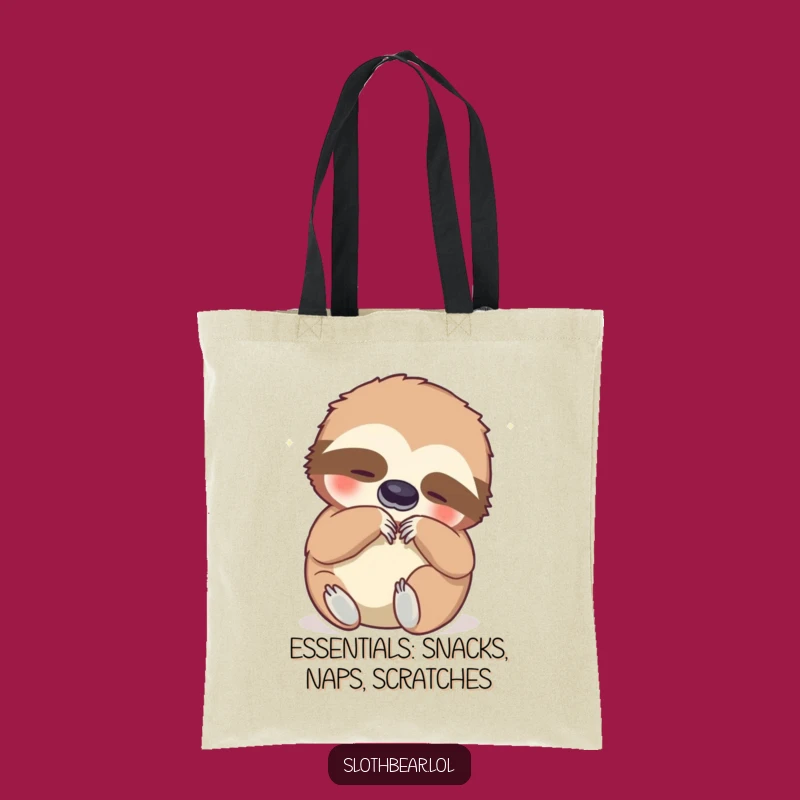 Funny Sloth Bear Belly Scratch Tote Bag - Stylish Humor for Everyday Errands