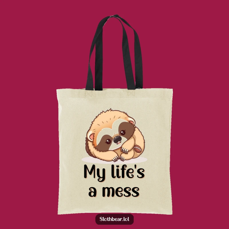 Funny Playful Sloth Bear Cub Tote Bag: Carry Your Essentials with Joyful Mess