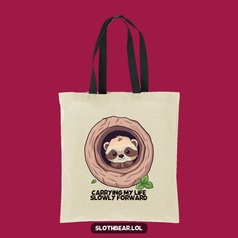 Funny Sloth Bear Cub Tote Bag: Cute Peek Design, Perfect Funny Wildlife Shopper Gift