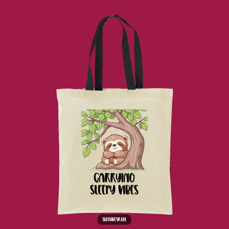 Funny Sloth Bear Nap Tote Bag: Sleepy Bear Design, Carry Your Relaxation, Funny Gift