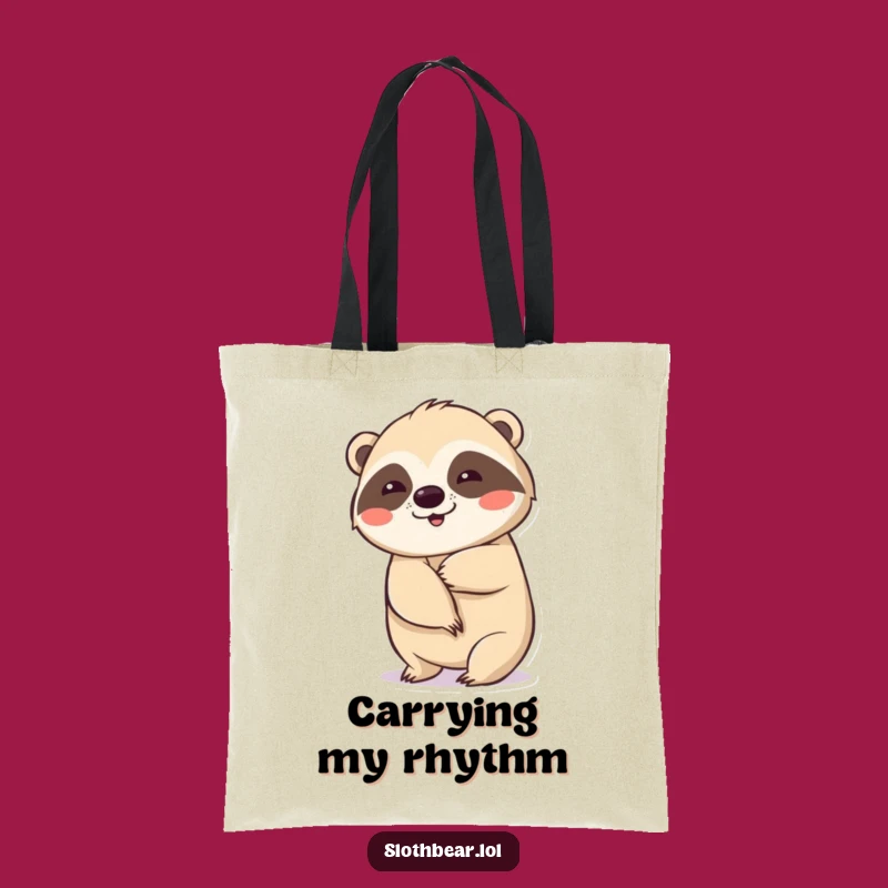 Funny Wiggling Sloth Bear Tote Bag for Stylish Grooving